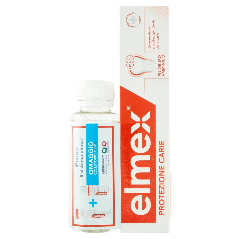 elmex Protezione Carie kit dentifricio 75 ml e collutorio 100 ml